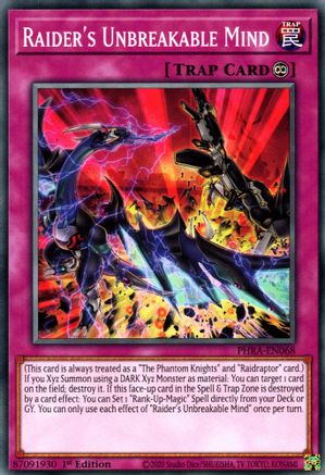 Raider's Unbreakable Mind (PHRA-EN068) - Phantom Rage 1st Edition - Premium Yugioh Single from Konami - Just $0.25! Shop now at Game Crave Tournament Store