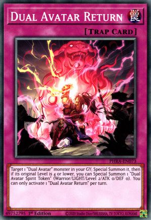 Dual Avatar Return (PHRA-EN073) - Phantom Rage 1st Edition - Premium Yugioh Single from Konami - Just $0.25! Shop now at Game Crave Tournament Store