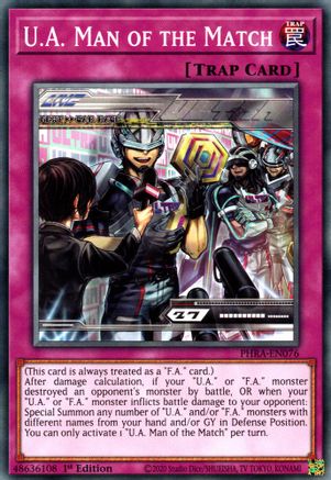 U.A. Man of the Match (PHRA-EN076) - Phantom Rage 1st Edition - Premium Yugioh Single from Konami - Just $0.25! Shop now at Game Crave Tournament Store