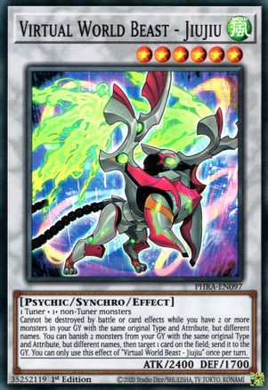 Virtual World Beast - Jiujiu (PHRA-EN097) - Phantom Rage 1st Edition - Premium Yugioh Single from Konami - Just $0.25! Shop now at Game Crave Tournament Store