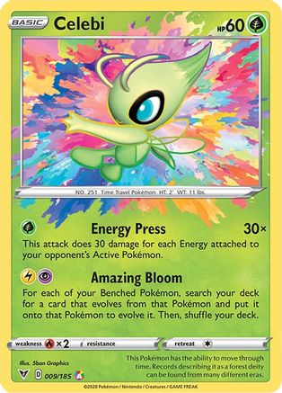 Celebi 9/185 - Vivid Voltage Holofoil - Premium Pokemon Single from Nintendo - Just $1.09! Shop now at Game Crave Tournament Store