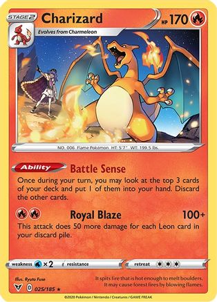 Charizard 25/185 - Vivid Voltage Reverse Holofoil - Premium Pokemon Single from Nintendo - Just $1.30! Shop now at Game Crave Tournament Store