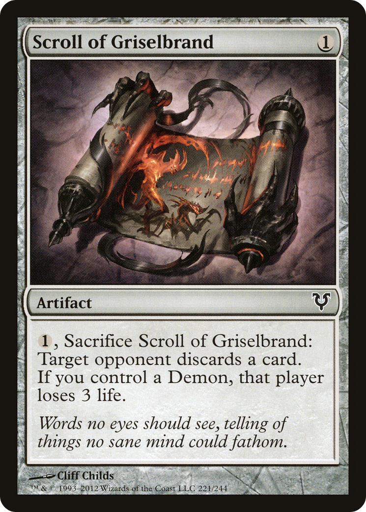 Scroll of Griselbrand (AVR-221) - Avacyn Restored Foil - Premium MTG Single from Wizards of the Coast - Just $0.11! Shop now at Game Crave Tournament Store