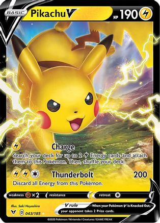 Pikachu V 43/185 - Vivid Voltage Holofoil - Premium Pokemon Single from Nintendo - Just $0.70! Shop now at Game Crave Tournament Store