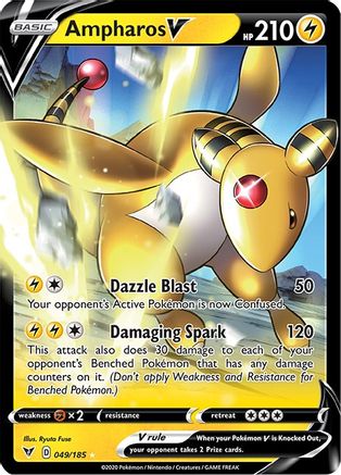 Ampharos V 49/185 - Vivid Voltage Holofoil - Premium Pokemon Single from Nintendo - Just $0.50! Shop now at Game Crave Tournament Store