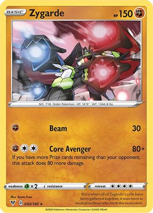 Zygarde 93/185 - Vivid Voltage Holofoil - Premium Pokemon Single from Nintendo - Just $0.50! Shop now at Game Crave Tournament Store