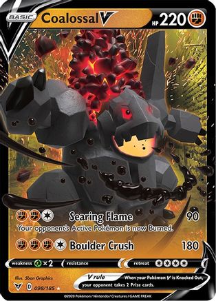 Coalossal V 98/185 - Vivid Voltage Holofoil - Premium Pokemon Single from Nintendo - Just $0.50! Shop now at Game Crave Tournament Store