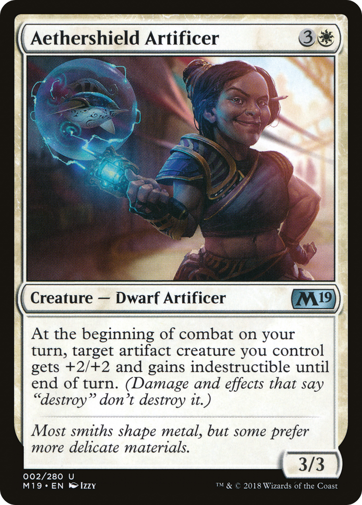 Aethershield Artificer (M19-002) - Core Set 2019 Foil - Premium MTG Single from Wizards of the Coast - Just $0.14! Shop now at Game Crave Tournament Store