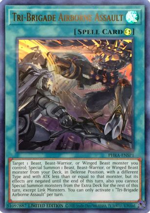 Tri-Brigade Airborne Assault (UR) (PHRA-ENSP1) (PHRA-ENSP1) - Phantom Rage Limited - Premium Yugioh Single from Konami - Just $4.16! Shop now at Game Crave Tournament Store