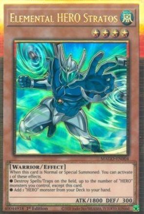 Elemental HERO Stratos (MAGO-EN004) - Maximum Gold 1st Edition - Premium Yugioh Single from Konami - Just $2.05! Shop now at Game Crave Tournament Store