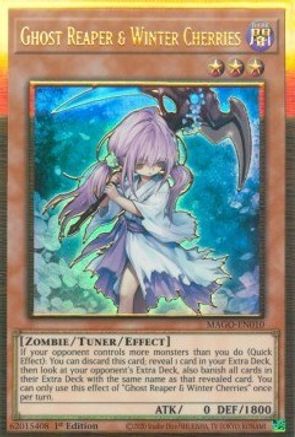 Ghost Reaper & Winter Cherries (MAGO-EN010) - Maximum Gold 1st Edition - Premium Yugioh Single from Konami - Just $0.38! Shop now at Game Crave Tournament Store