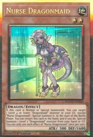 Nurse Dragonmaid (MAGO-EN020) - Maximum Gold 1st Edition - Premium Yugioh Single from Konami - Just $1.24! Shop now at Game Crave Tournament Store