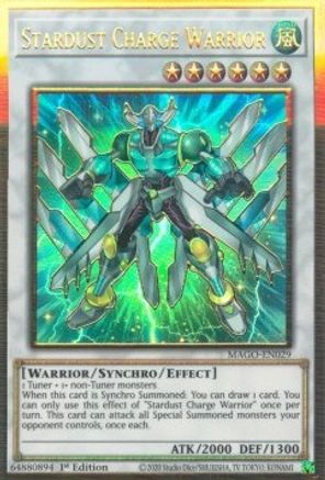 Stardust Charge Warrior (MAGO-EN029) - Maximum Gold 1st Edition - Premium Yugioh Single from Konami - Just $0.41! Shop now at Game Crave Tournament Store