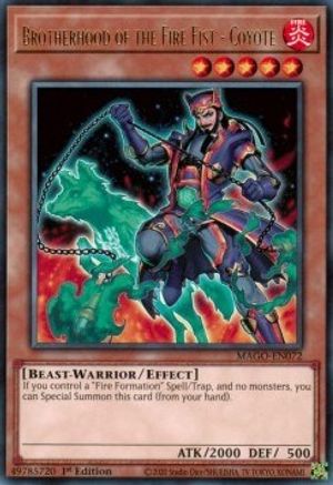 Brotherhood of the Fire Fist - Coyote (MAGO-EN072) - Maximum Gold 1st Edition - Premium Yugioh Single from Konami - Just $0.25! Shop now at Game Crave Tournament Store