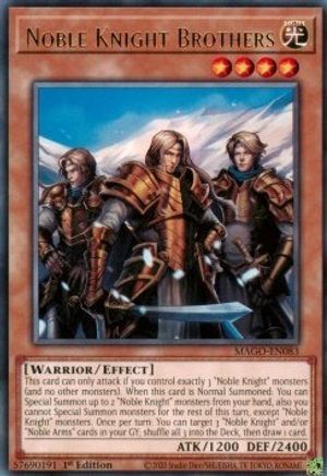 Noble Knight Brothers (MAGO-EN083) - Maximum Gold 1st Edition - Premium Yugioh Single from Konami - Just $0.25! Shop now at Game Crave Tournament Store