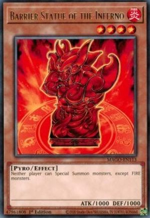 Barrier Statue of the Inferno (MAGO-EN113) - Maximum Gold 1st Edition - Premium Yugioh Single from Konami - Just $0.26! Shop now at Game Crave Tournament Store