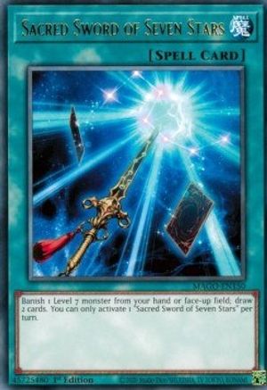 Sacred Sword of Seven Stars (MAGO-EN150) - Maximum Gold 1st Edition - Premium Yugioh Single from Konami - Just $0.31! Shop now at Game Crave Tournament Store