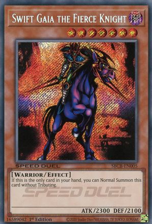 Swift Gaia the Fierce Knight (Secret) (SBCB-EN005) - Speed Duel: Battle City Box 1st Edition - Premium Yugioh Single from Konami - Just $1.39! Shop now at Game Crave Tournament Store