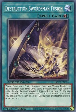 Destruction Swordsman Fusion (SBCB-EN015) - Speed Duel: Battle City Box 1st Edition - Premium Yugioh Single from Konami - Just $0.26! Shop now at Game Crave Tournament Store