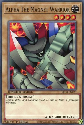 Alpha The Magnet Warrior (SBCB-EN023) - Speed Duel: Battle City Box 1st Edition - Premium Yugioh Single from Konami - Just $0.37! Shop now at Game Crave Tournament Store