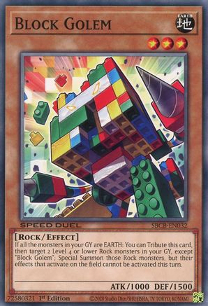 Block Golem (SBCB-EN032) - Speed Duel: Battle City Box 1st Edition - Premium Yugioh Single from Konami - Just $0.26! Shop now at Game Crave Tournament Store