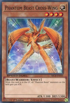 Phantom Beast Cross-Wing (SBCB-EN044) - Speed Duel: Battle City Box 1st Edition - Premium Yugioh Single from Konami - Just $0.25! Shop now at Game Crave Tournament Store