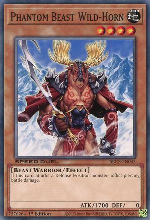 Phantom Beast Wild-Horn (SBCB-EN045) - Speed Duel: Battle City Box 1st Edition - Premium Yugioh Single from Konami - Just $0.25! Shop now at Game Crave Tournament Store