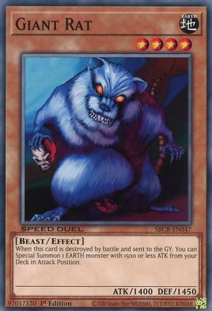 Giant Rat (SBCB-EN047) - Speed Duel: Battle City Box 1st Edition - Premium Yugioh Single from Konami - Just $0.26! Shop now at Game Crave Tournament Store