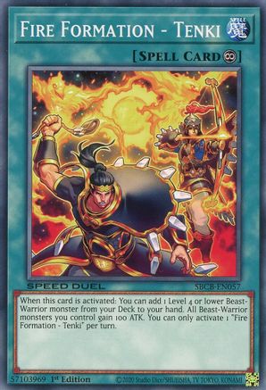 Fire Formation - Tenki (SBCB-EN057) - Speed Duel: Battle City Box 1st Edition - Premium Yugioh Single from Konami - Just $0.25! Shop now at Game Crave Tournament Store