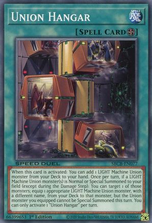 Union Hangar (SBCB-EN077) - Speed Duel: Battle City Box 1st Edition - Premium Yugioh Single from Konami - Just $0.26! Shop now at Game Crave Tournament Store