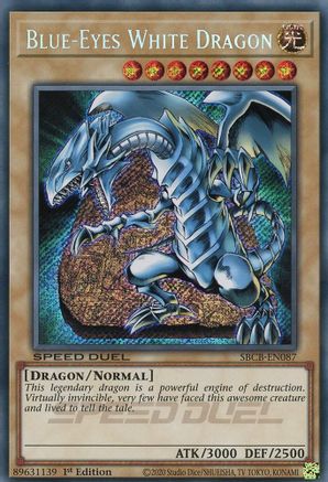 Blue-Eyes White Dragon (Secret) (SBCB-EN087) - Speed Duel: Battle City Box 1st Edition - Premium Yugioh Single from Konami - Just $6.67! Shop now at Game Crave Tournament Store