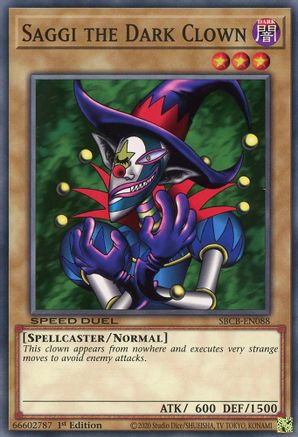 Saggi the Dark Clown (SBCB-EN088) - Speed Duel: Battle City Box 1st Edition - Premium Yugioh Single from Konami - Just $0.25! Shop now at Game Crave Tournament Store