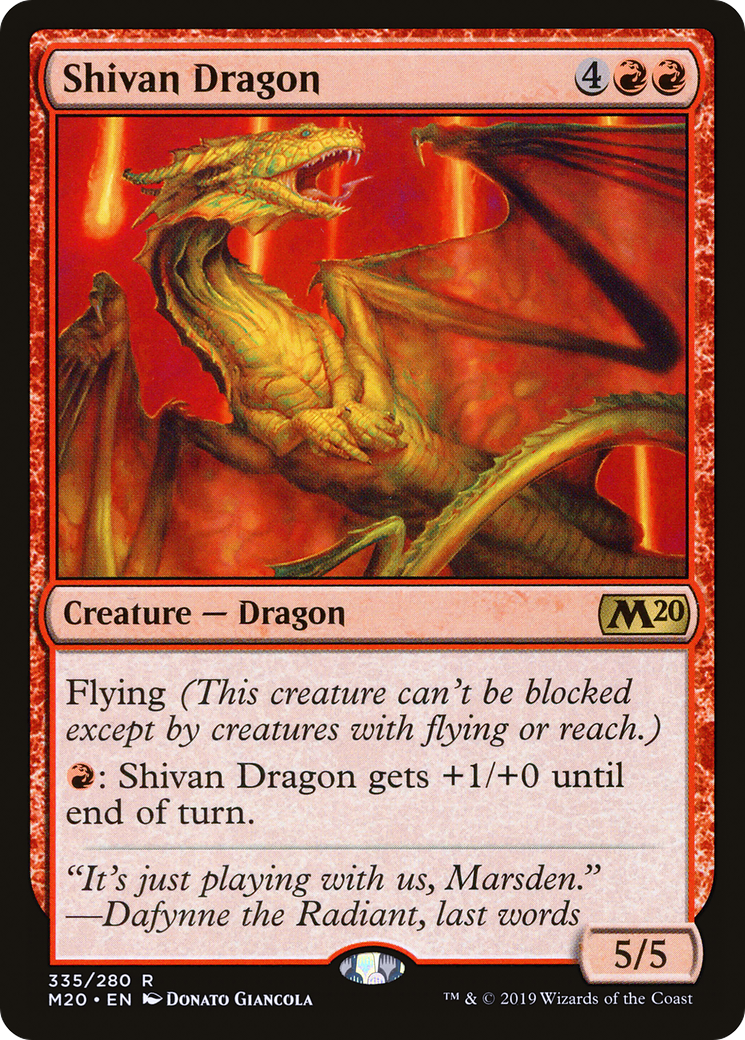 Shivan Dragon (M20-335) - Core Set 2020 - Premium MTG Single from Wizards of the Coast - Just $0.08! Shop now at Game Crave Tournament Store