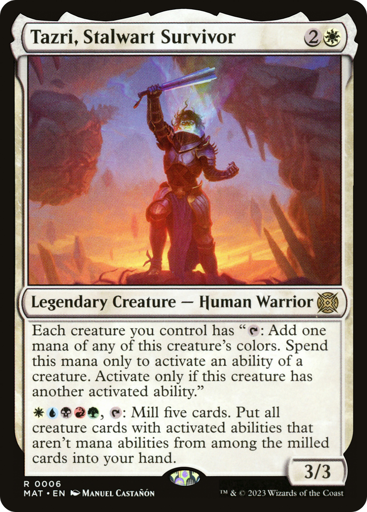Tazri, Stalwart Survivor (MAT-006) - March of the Machine: The Aftermath - Premium MTG Single from Wizards of the Coast - Just $0.08! Shop now at Game Crave Tournament Store