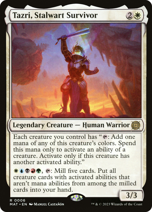 Tazri, Stalwart Survivor (MAT-006) - March of the Machine: The Aftermath - Premium MTG Single from Wizards of the Coast - Just $0.08! Shop now at Game Crave Tournament Store