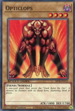 Opticlops (SBCB-EN112) - Speed Duel: Battle City Box 1st Edition - Premium Yugioh Single from Konami - Just $0.25! Shop now at Game Crave Tournament Store