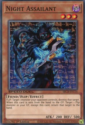 Night Assailant (SBCB-EN114) - Speed Duel: Battle City Box 1st Edition - Premium Yugioh Single from Konami - Just $0.30! Shop now at Game Crave Tournament Store