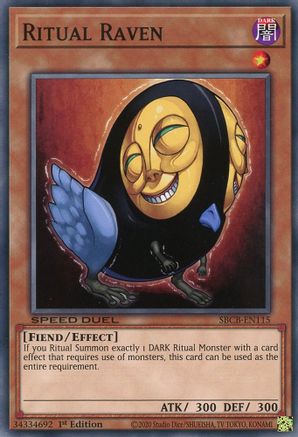 Ritual Raven (SBCB-EN115) - Speed Duel: Battle City Box 1st Edition - Premium Yugioh Single from Konami - Just $0.25! Shop now at Game Crave Tournament Store