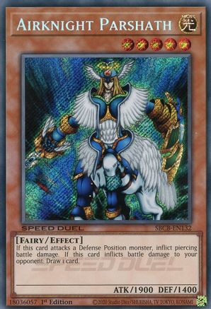 Airknight Parshath (Secret) (SBCB-EN132) - Speed Duel: Battle City Box 1st Edition - Premium Yugioh Single from Konami - Just $0.98! Shop now at Game Crave Tournament Store
