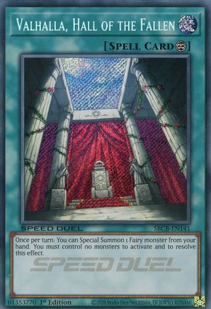 Valhalla, Hall of the Fallen (Secret) (SBCB-EN141) - Speed Duel: Battle City Box 1st Edition - Premium Yugioh Single from Konami - Just $0.33! Shop now at Game Crave Tournament Store