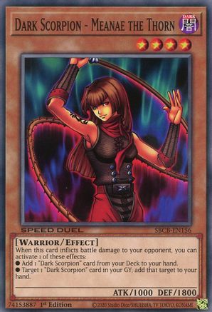 Dark Scorpion - Meanae the Thorn (SBCB-EN156) - Speed Duel: Battle City Box 1st Edition - Premium Yugioh Single from Konami - Just $0.26! Shop now at Game Crave Tournament Store
