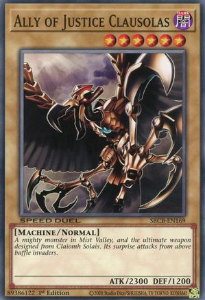 Ally of Justice Clausolas (SBCB-EN169) - Speed Duel: Battle City Box 1st Edition - Premium Yugioh Single from Konami - Just $0.25! Shop now at Game Crave Tournament Store