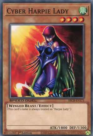 Cyber Harpie Lady (SBCB-EN173) - Speed Duel: Battle City Box 1st Edition - Premium Yugioh Single from Konami - Just $0.30! Shop now at Game Crave Tournament Store