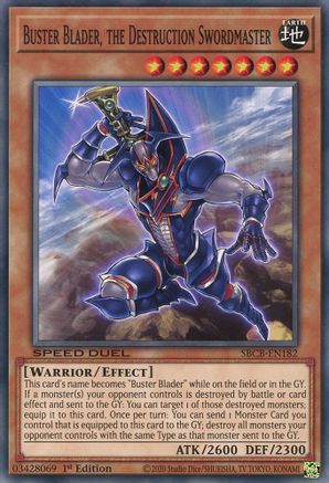 Buster Blader, the Destruction Swordmaster (SBCB-EN182) - Speed Duel: Battle City Box 1st Edition - Premium Yugioh Single from Konami - Just $0.32! Shop now at Game Crave Tournament Store