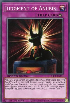 Judgment of Anubis (SBCB-EN194) - Speed Duel: Battle City Box 1st Edition - Premium Yugioh Single from Konami - Just $0.25! Shop now at Game Crave Tournament Store
