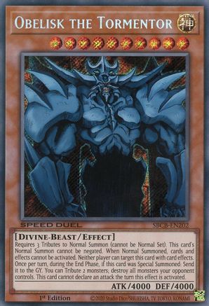 Obelisk the Tormentor (SBCB-EN202) - Speed Duel: Battle City Box 1st Edition - Premium Yugioh Single from Konami - Just $0.28! Shop now at Game Crave Tournament Store