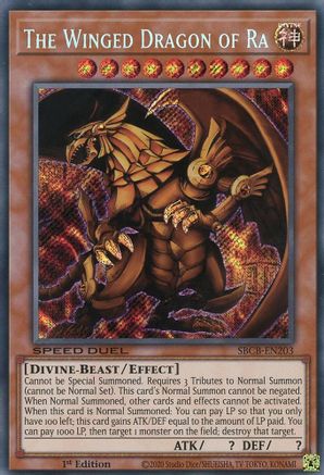 The Winged Dragon of Ra (SBCB-EN203) - Speed Duel: Battle City Box 1st Edition - Premium Yugioh Single from Konami - Just $3.41! Shop now at Game Crave Tournament Store