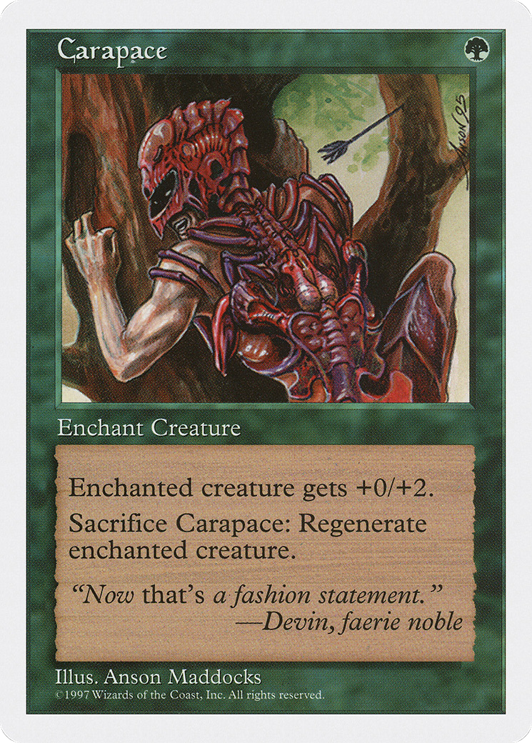 Carapace (5ED-281) - Fifth Edition - Premium MTG Single from Wizards of the Coast - Just $0.08! Shop now at Game Crave Tournament Store