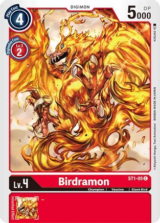 Birdramon (ST1-05) - Starter Deck 01: Gaia Red - Premium Digimon Single from Bandai - Just $0.25! Shop now at Game Crave Tournament Store