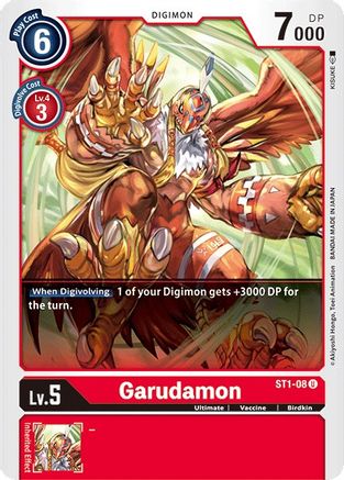 Garudamon (ST1-08) - Starter Deck 01: Gaia Red - Premium Digimon Single from Bandai - Just $0.25! Shop now at Game Crave Tournament Store